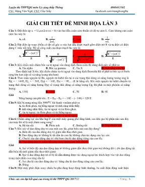 Đề thi minh họa THPT Quốc gia lần 3 môn Vật lý năm 2017